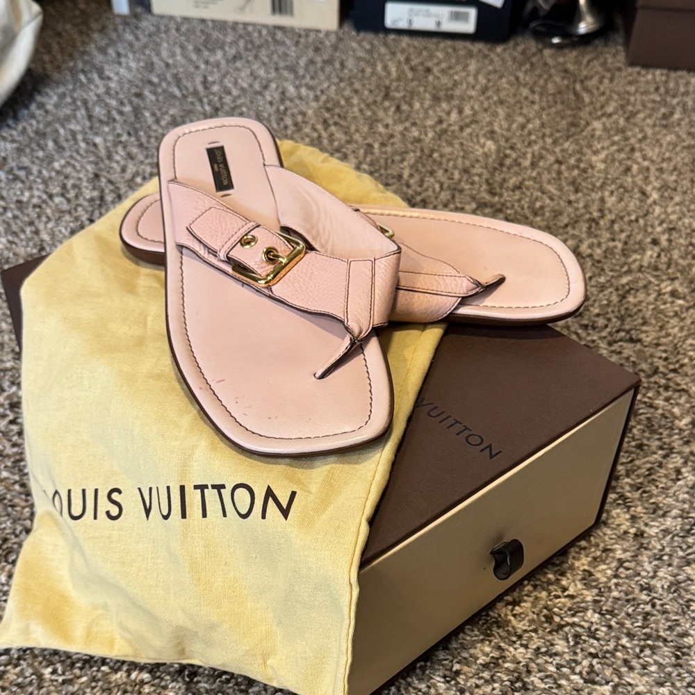 Louis Vuitton Pink Buckle Sandals